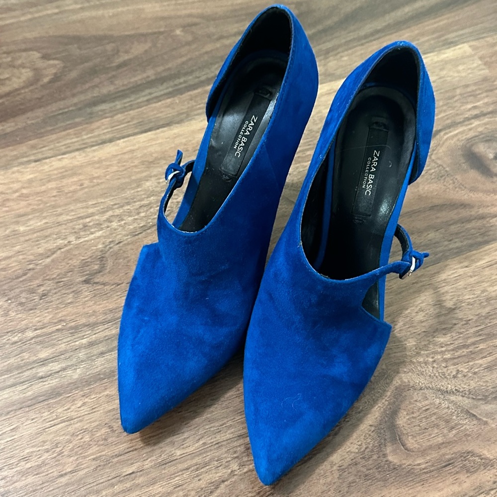 Zara blue suede heels - Picture 3 of 4